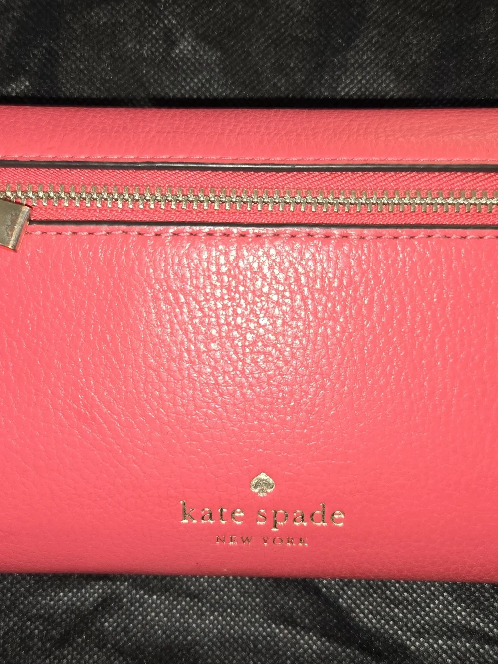 Kate Spade Marti Large Slim Flap Wallet Pebbled Leather Pink Coral K6402